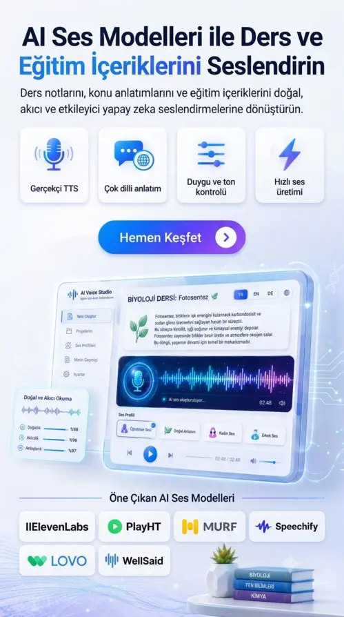Yapay zekâ ile ders ve eğitim içeriklerini seslendirme