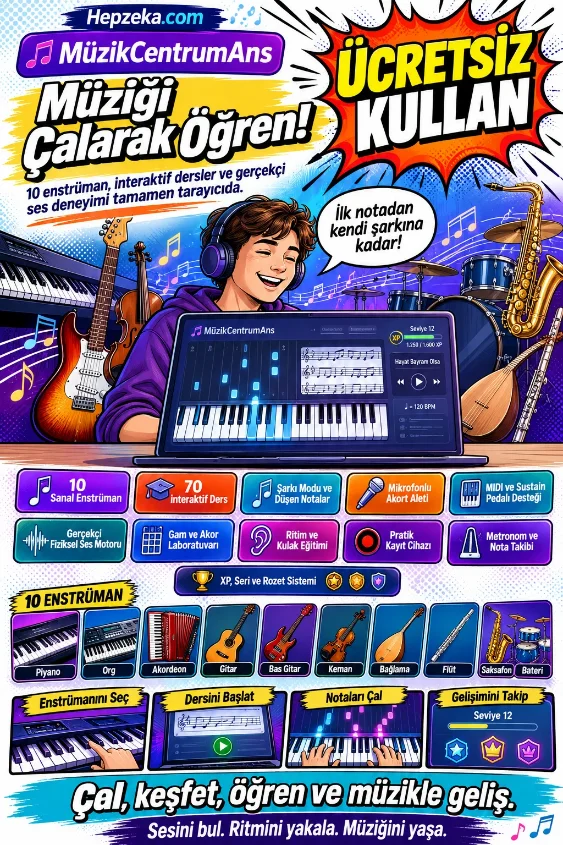 MüzikCentrumAns interaktif müzik enstrümanları ve dersleri